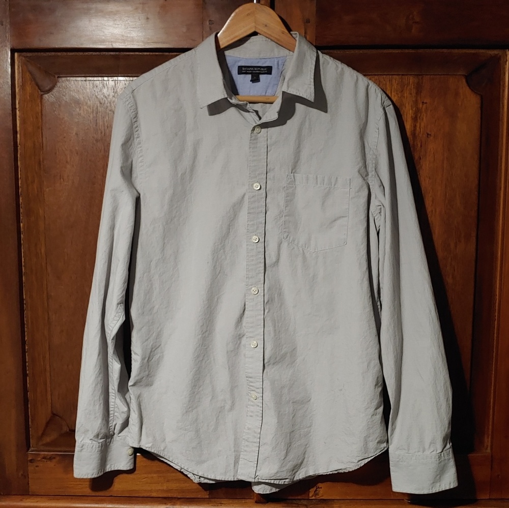 Banana Republic Blue Tailored Slim Fit Dress Shirt